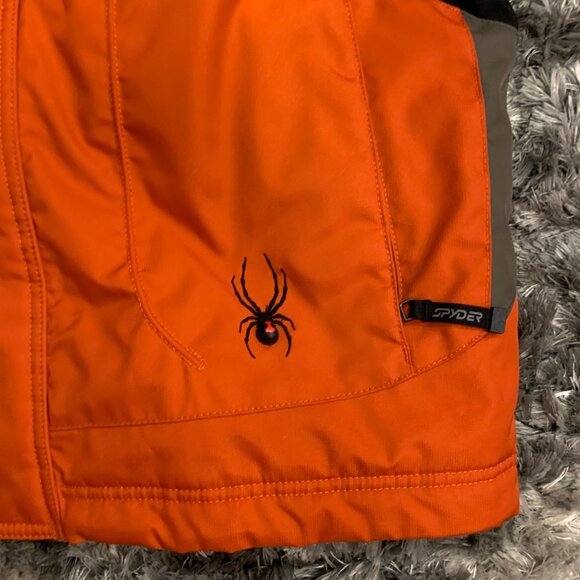 Spyder Ski/Snowboard Jacket LG Waterproof Insulated Orange/Grey - Picture 2 of 7